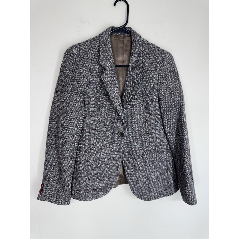 Vintage 70s/80s Tweed Women's 100% Wool Blazer Brown SIZE 6 Heritage Equestrian